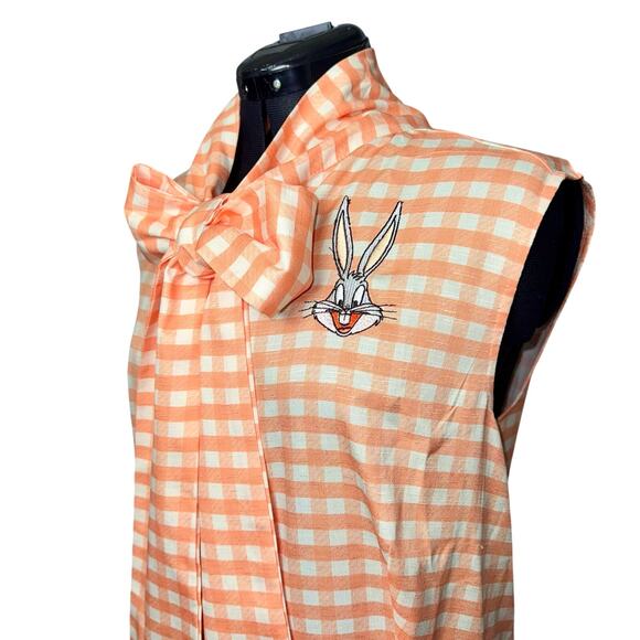 Looney Tunes x Unique Vintage Collaboration 2XL Bugs Bunny Gingham Floral Dress - Picture 2 of 8